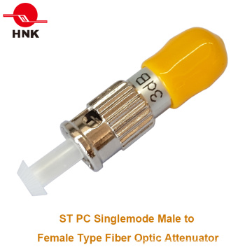 ST / PC Singlemode Male to Female Fix Fibra óptica Atenuador